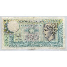 ITALIA 1974 BILLETE DE 500 LIRAS